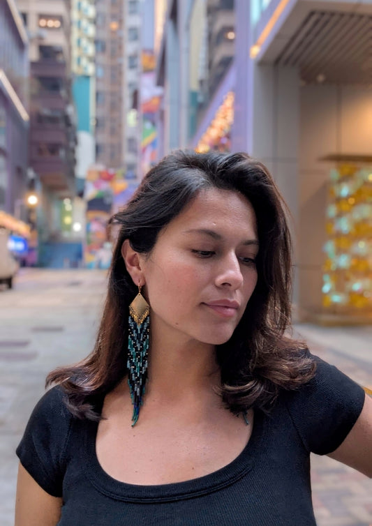 Black Beaded Earrings | Moon & Milk