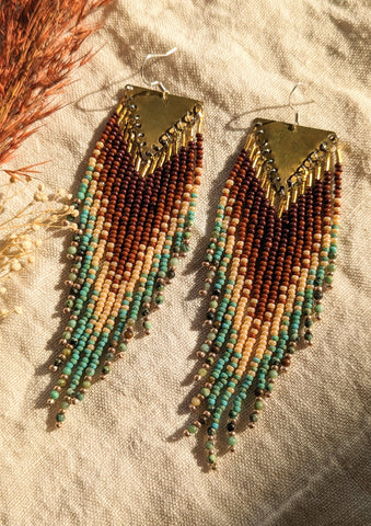 Alexandria Autumn Turquoise Beaded Earrings