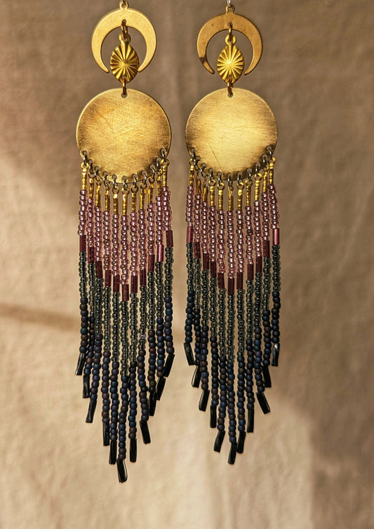 Luna en Tenochtitlan Beaded Earrings