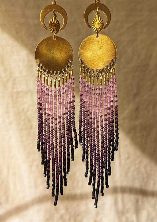 Libertinaje Purple Ombre Beaded Earrings