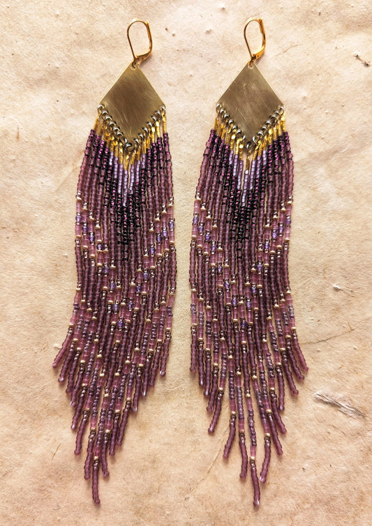 Selena Amethyst Beaded Earrings