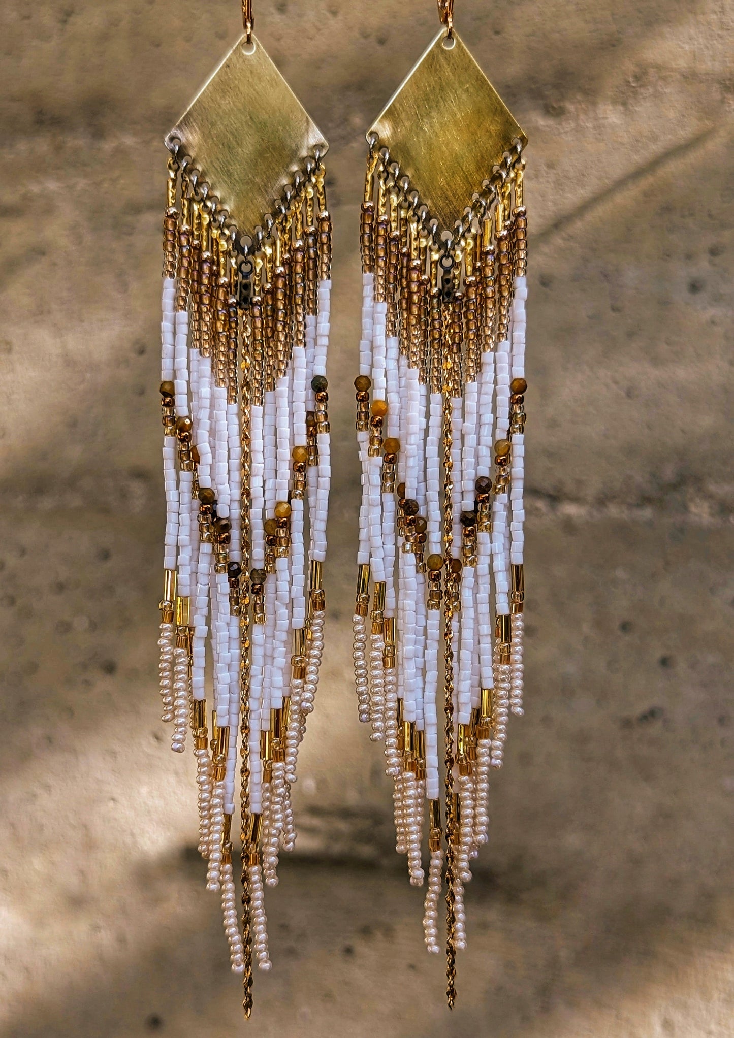 Golden Goddess Beaded Earrings
