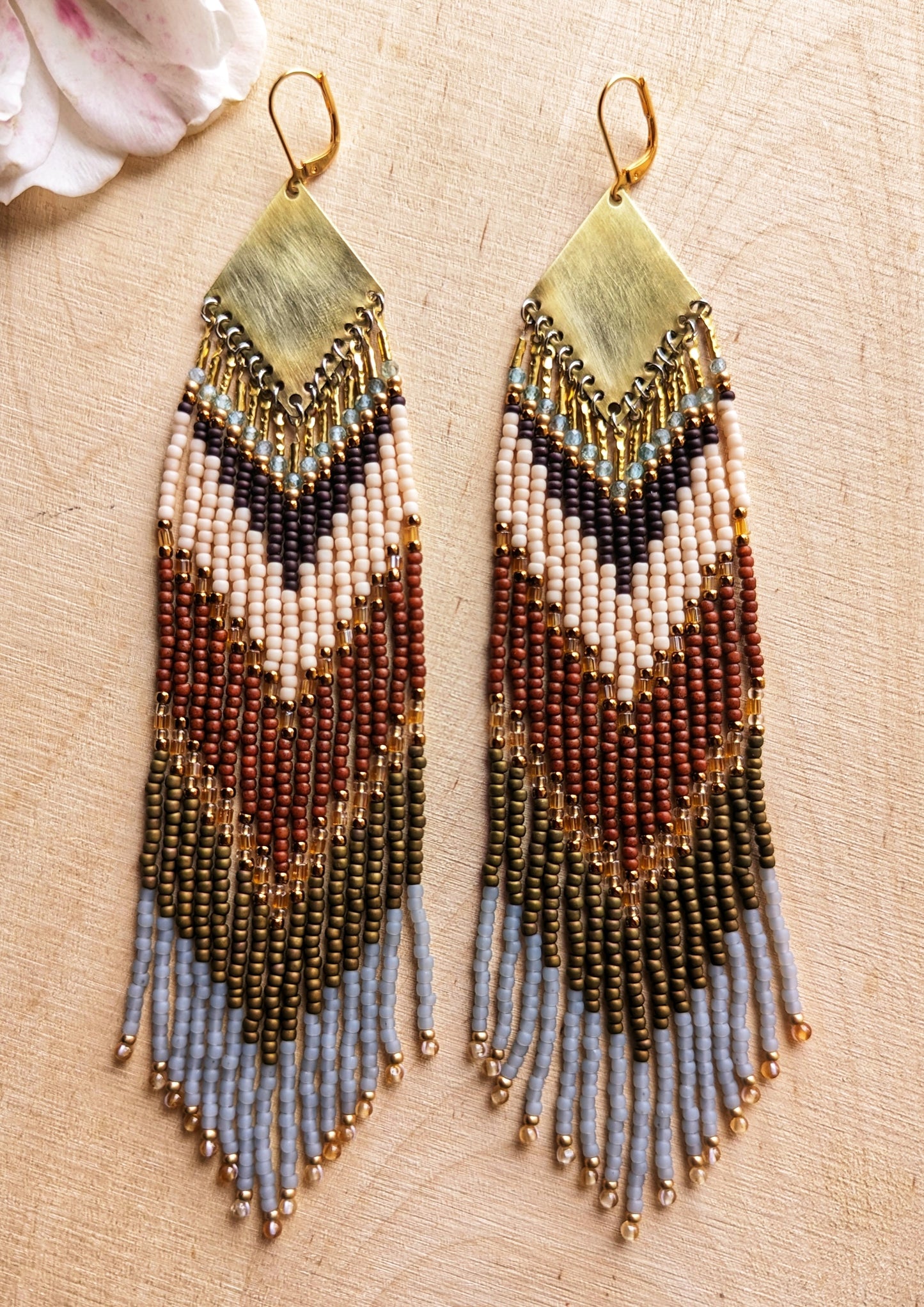 Frida Apatite & Hessonite Beaded Earrings