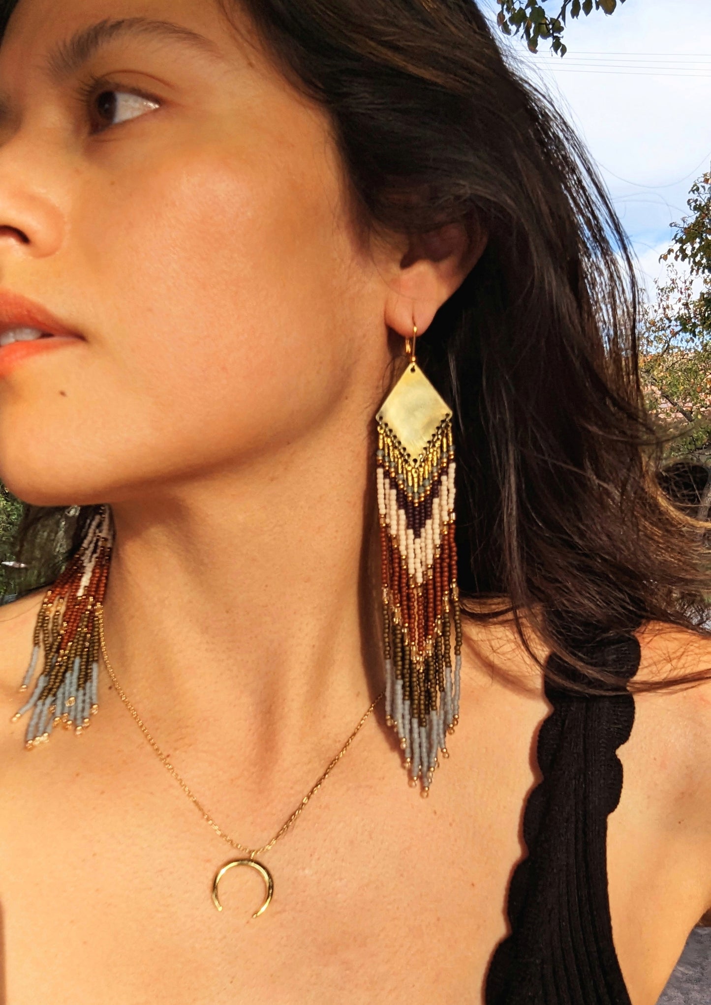 Frida Apatite & Hessonite Beaded Earrings