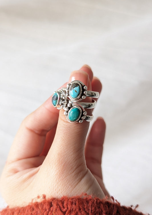 Turquoise Stone Bohemian Ring
