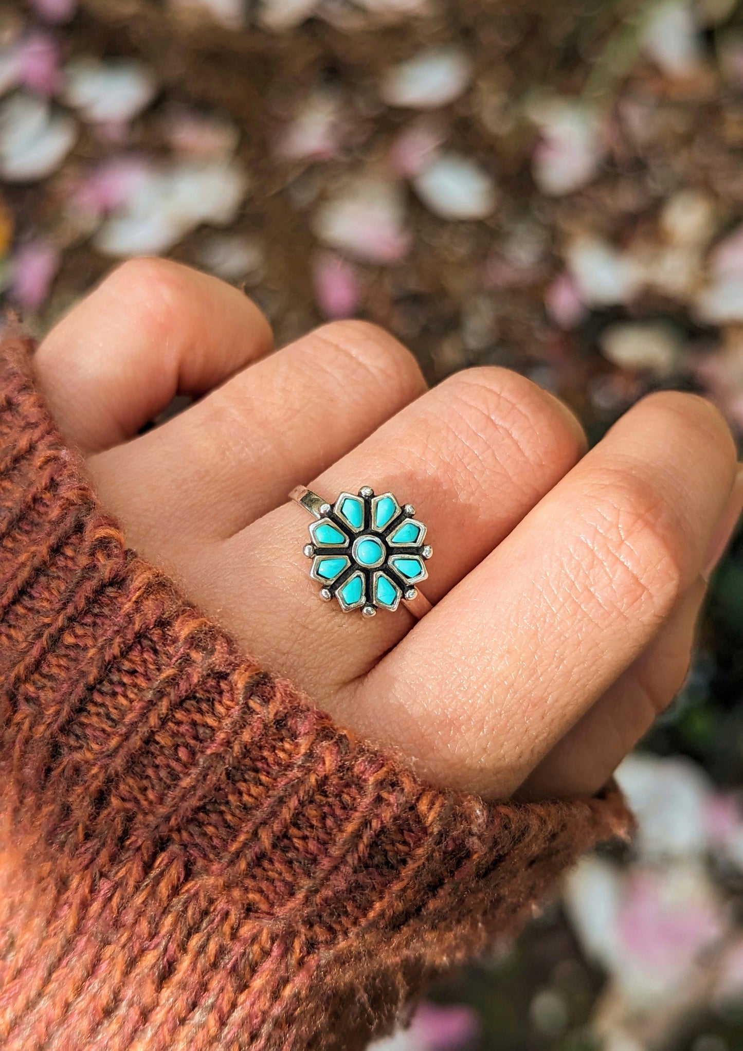 Nia Western Style Turquoise Bohemain Ring