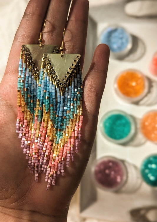 Kiss the Rainbow 🌈 Beaded Earrings