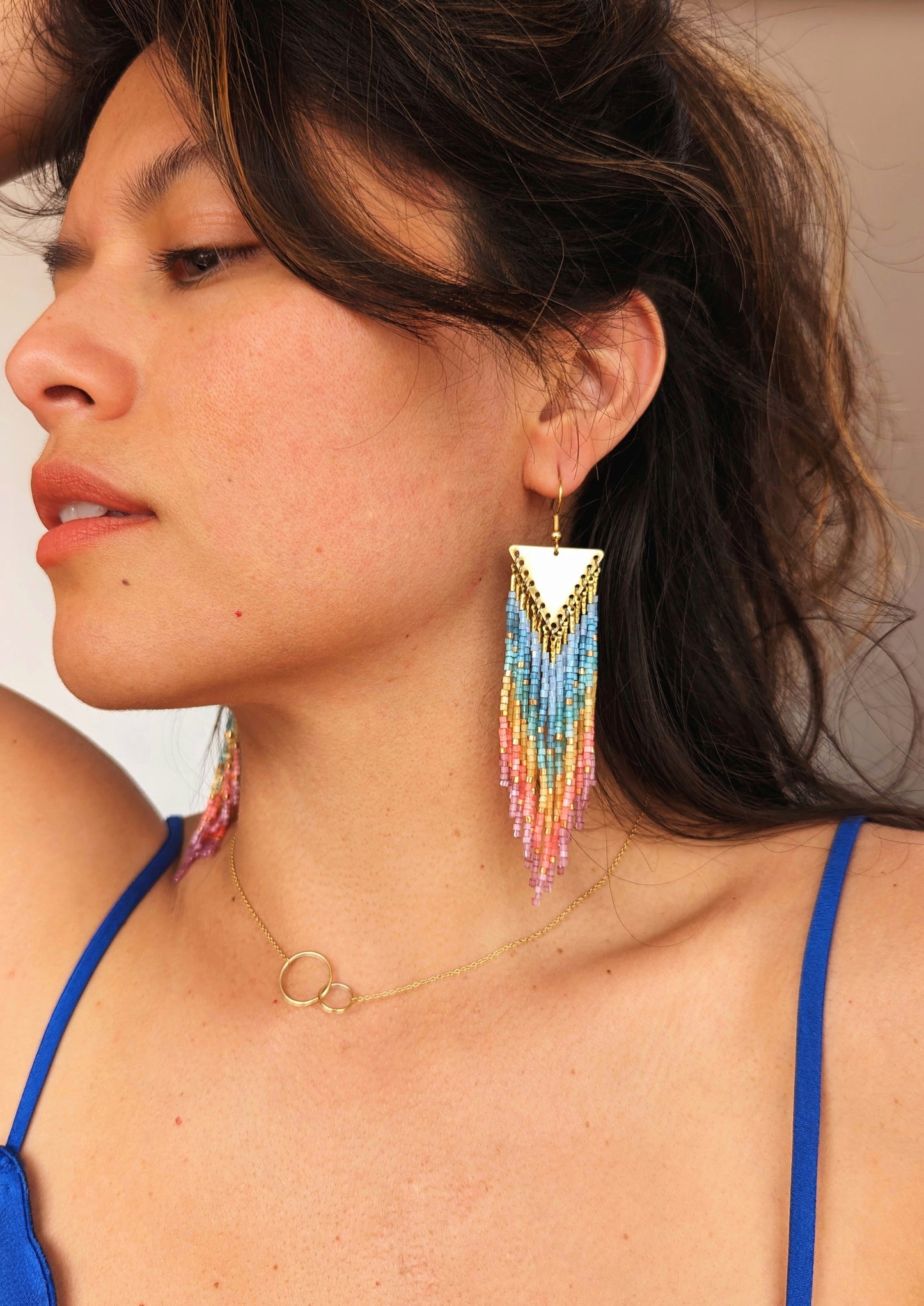 Kiss the Rainbow 🌈 Beaded Earrings