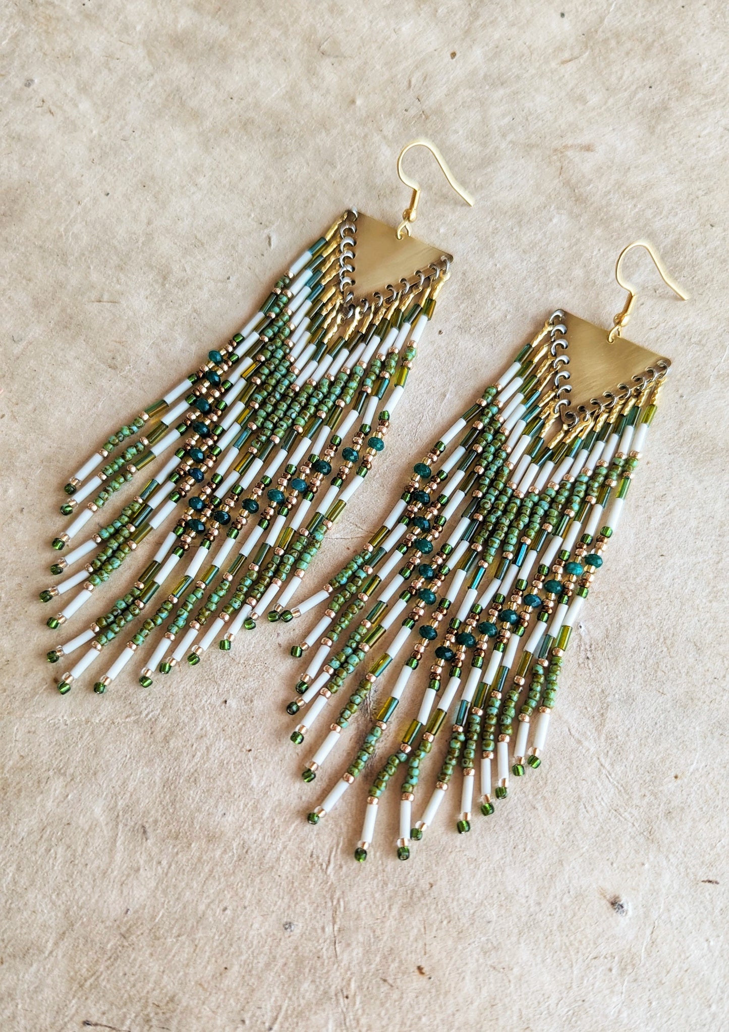 Marjane Green Apatite Beaded Earrings