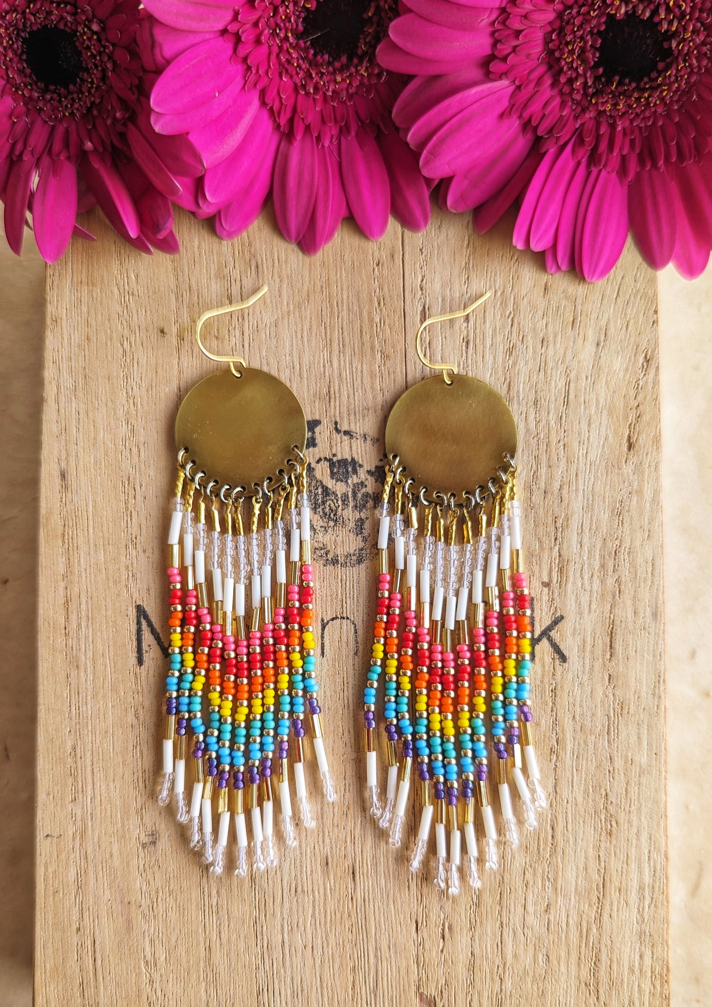 Conchita Rainbow 🌈 Seed Bead Earrings