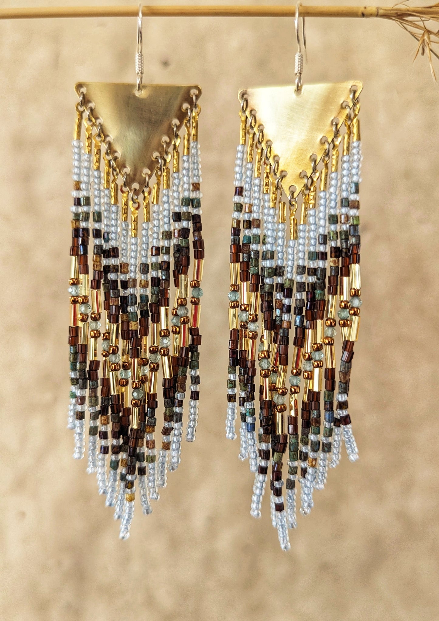 Huanani-Kay Aqua Picasso Beaded Earrings