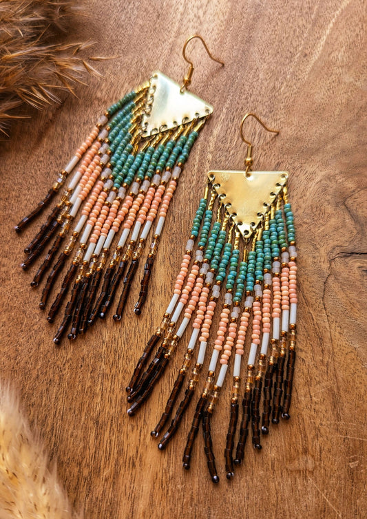 Maria Hickory Brown Seed Bead Earrings