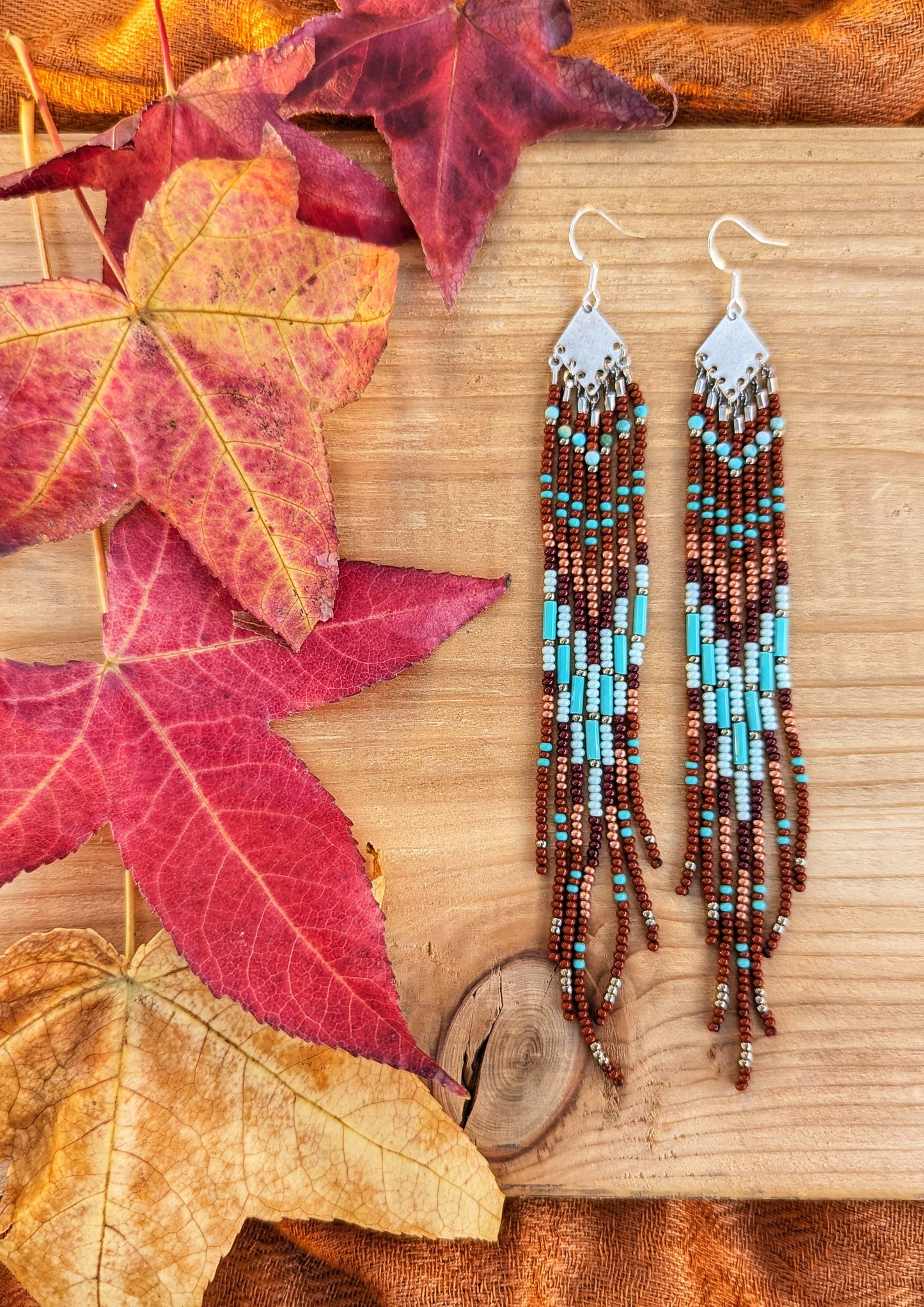 Earth & Sky Boho Beaded Earrings