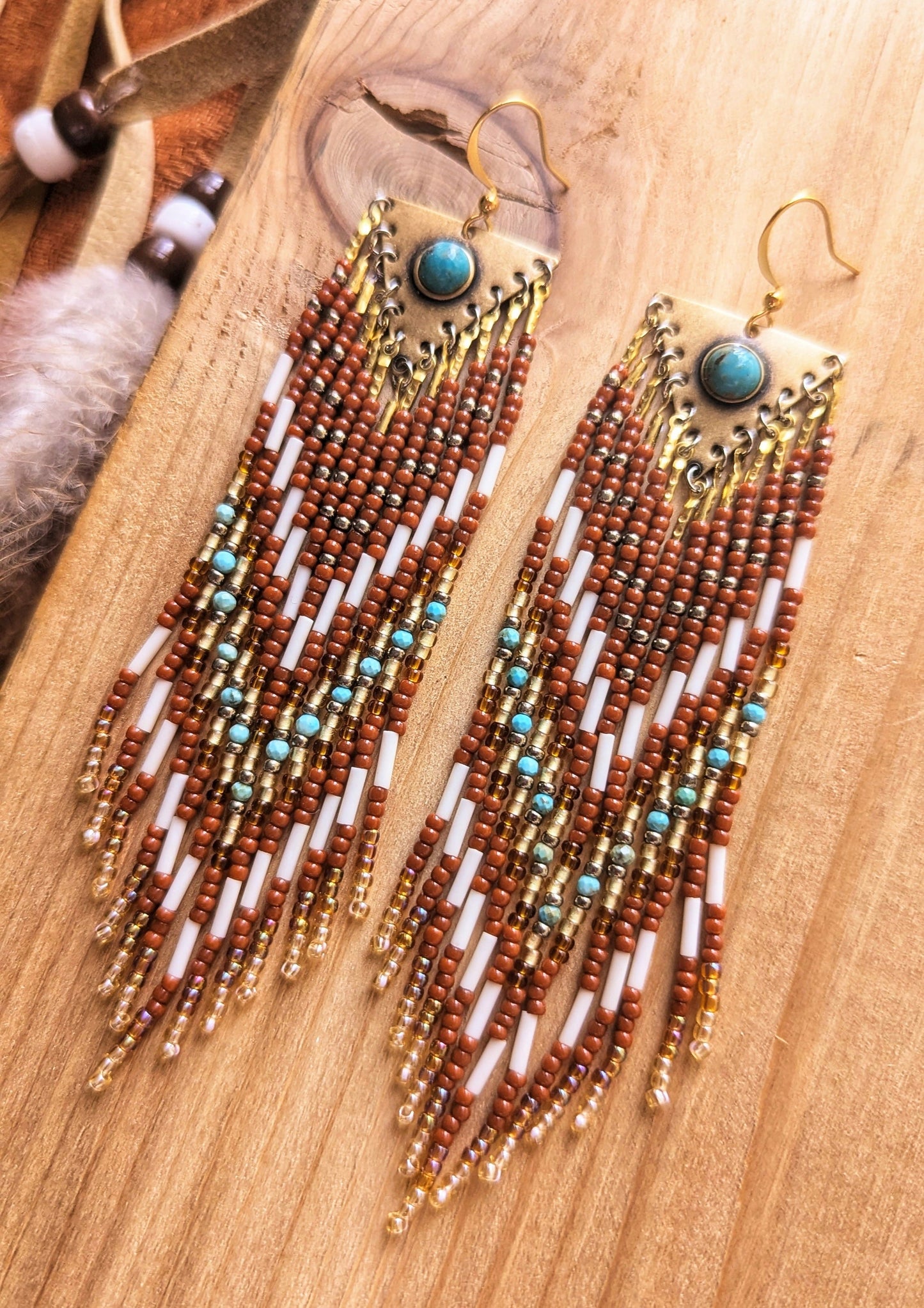 Desert Glow Boho Beaded Earrings