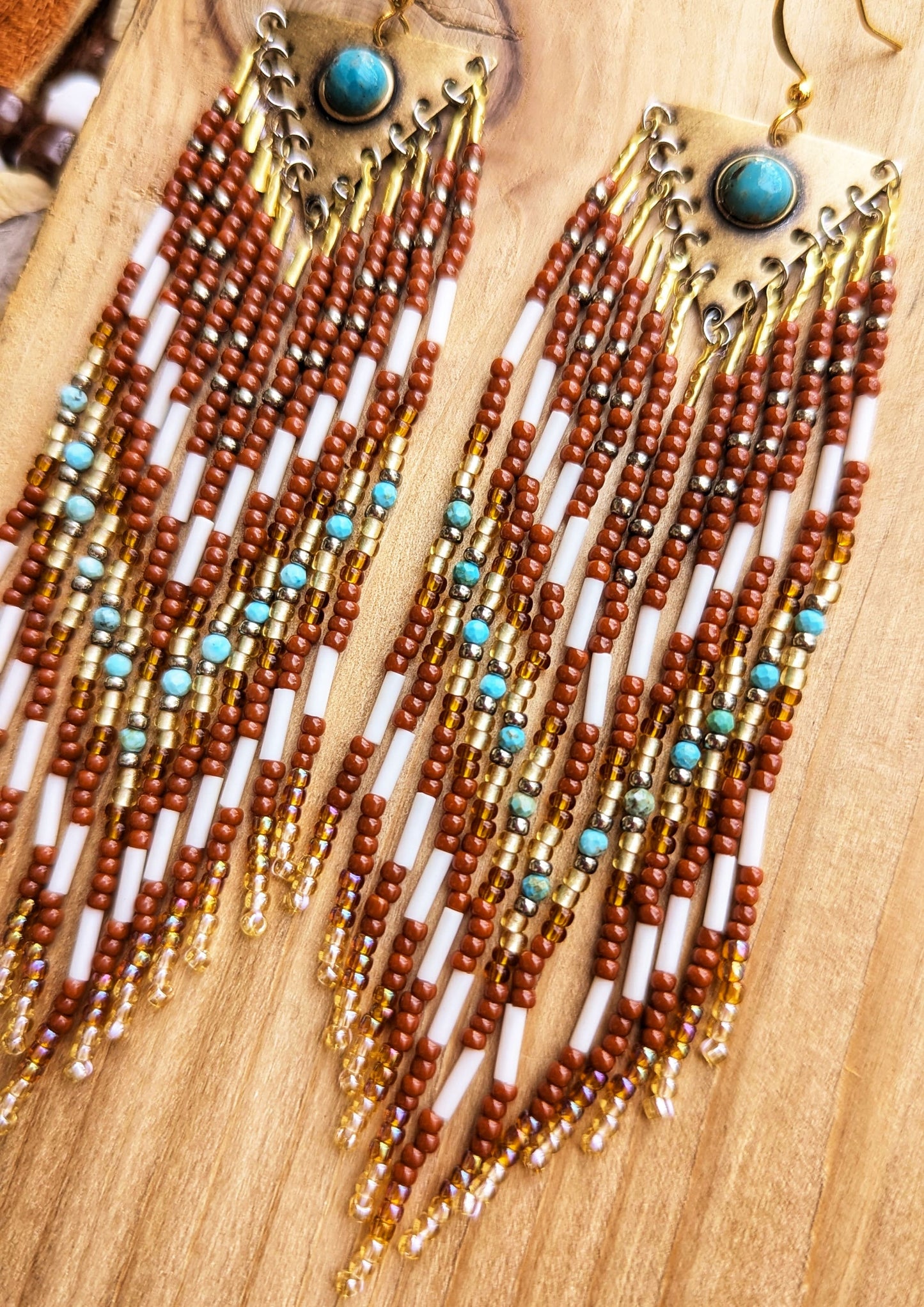 Desert Glow Boho Beaded Earrings