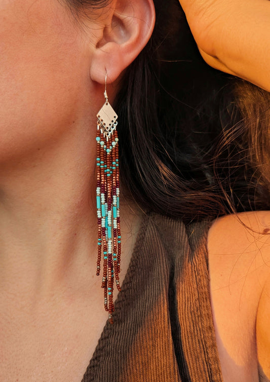 Earth & Sky Boho Beaded Earrings