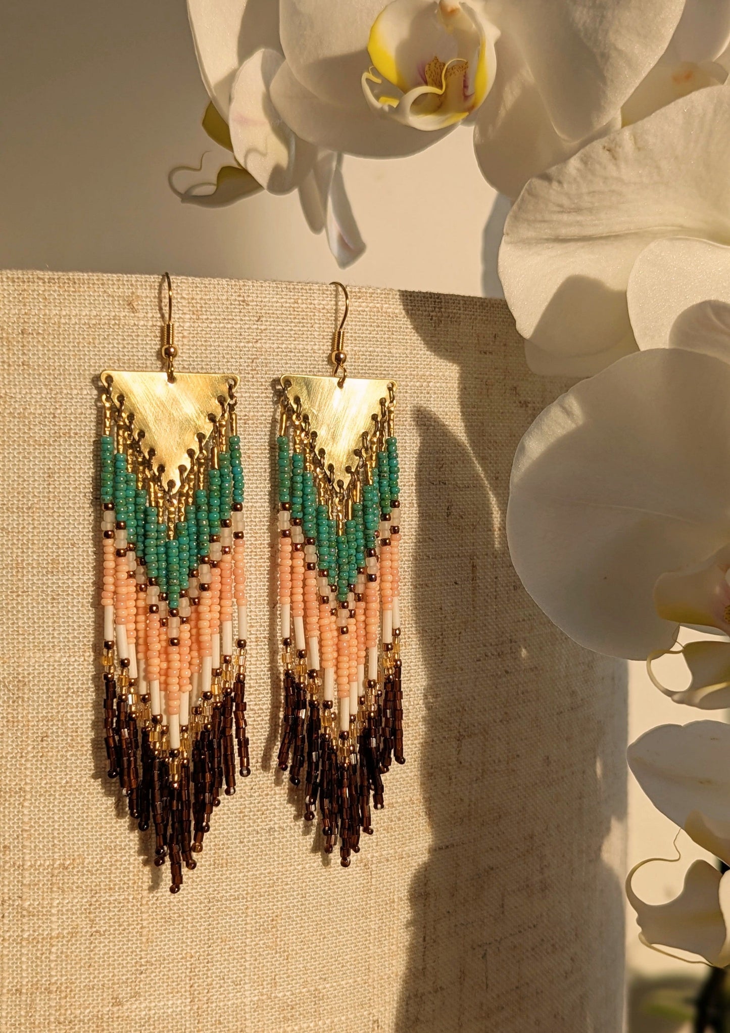 Maria Hickory Brown Seed Bead Earrings