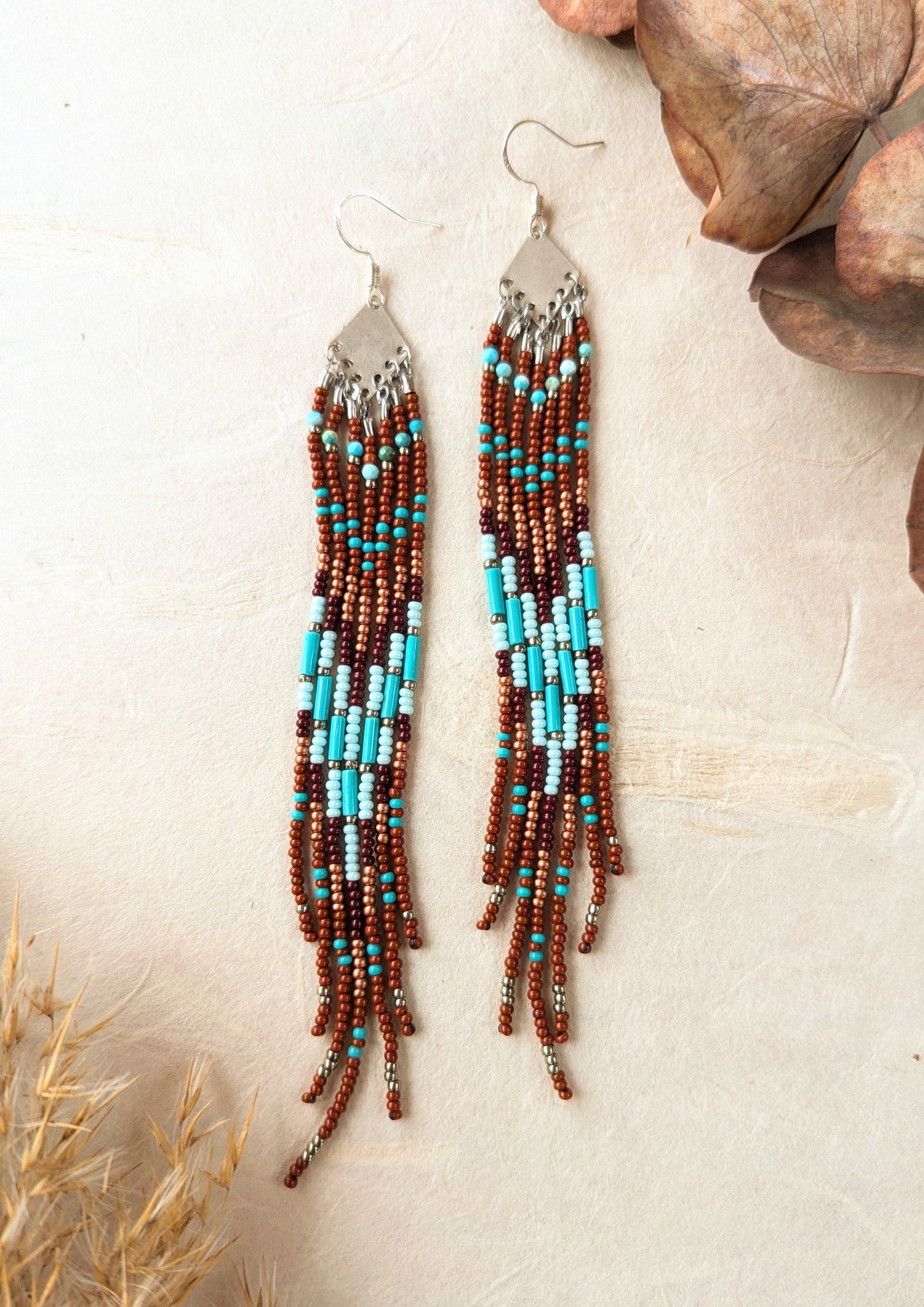 Earth & Sky Boho Beaded Earrings