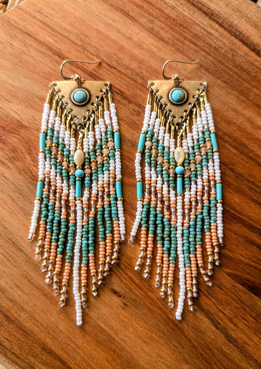 Sierra Sunrise Turquoise Beaded Earrings