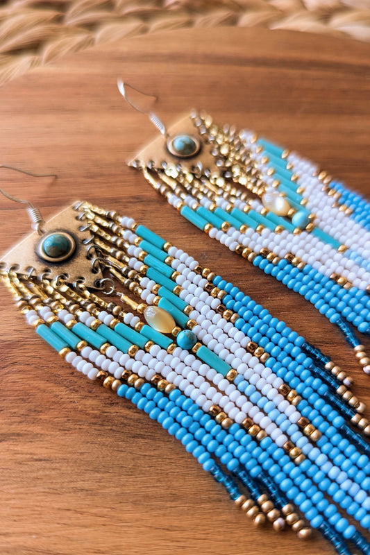 Rosario Laguna Azul Beaded Earrings