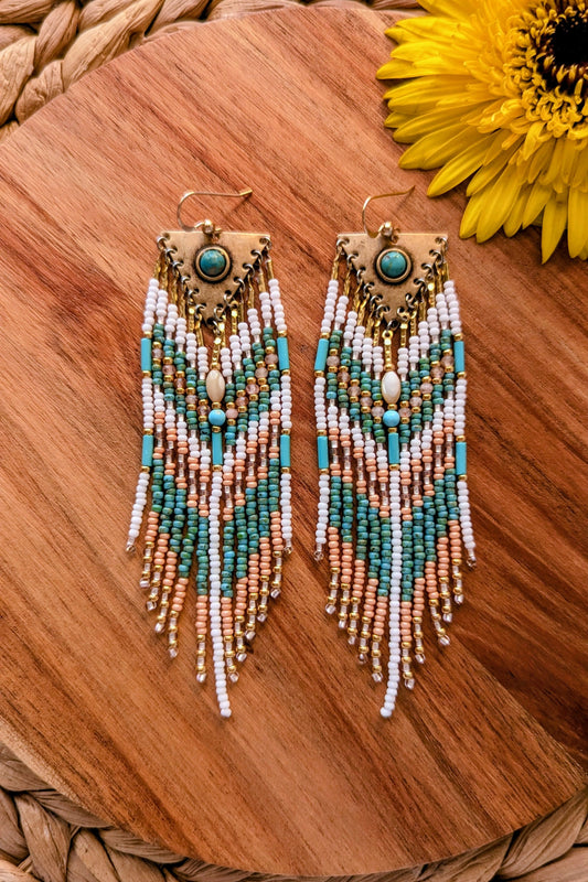 Sierra Sunrise Turquoise Beaded Earrings