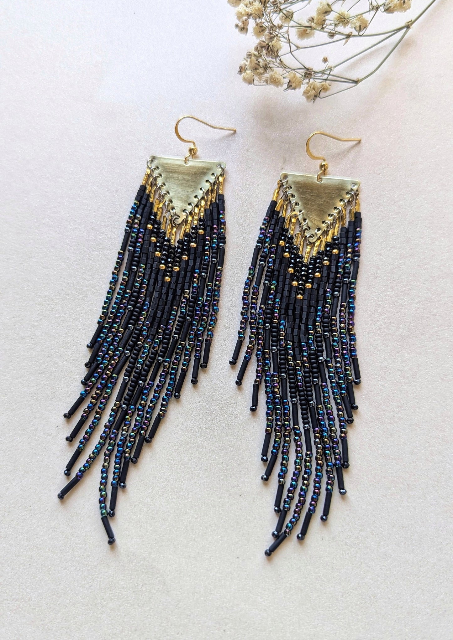 Murati Black Beaded Earrings
