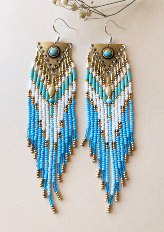 Rosario Laguna Azul Beaded Earrings