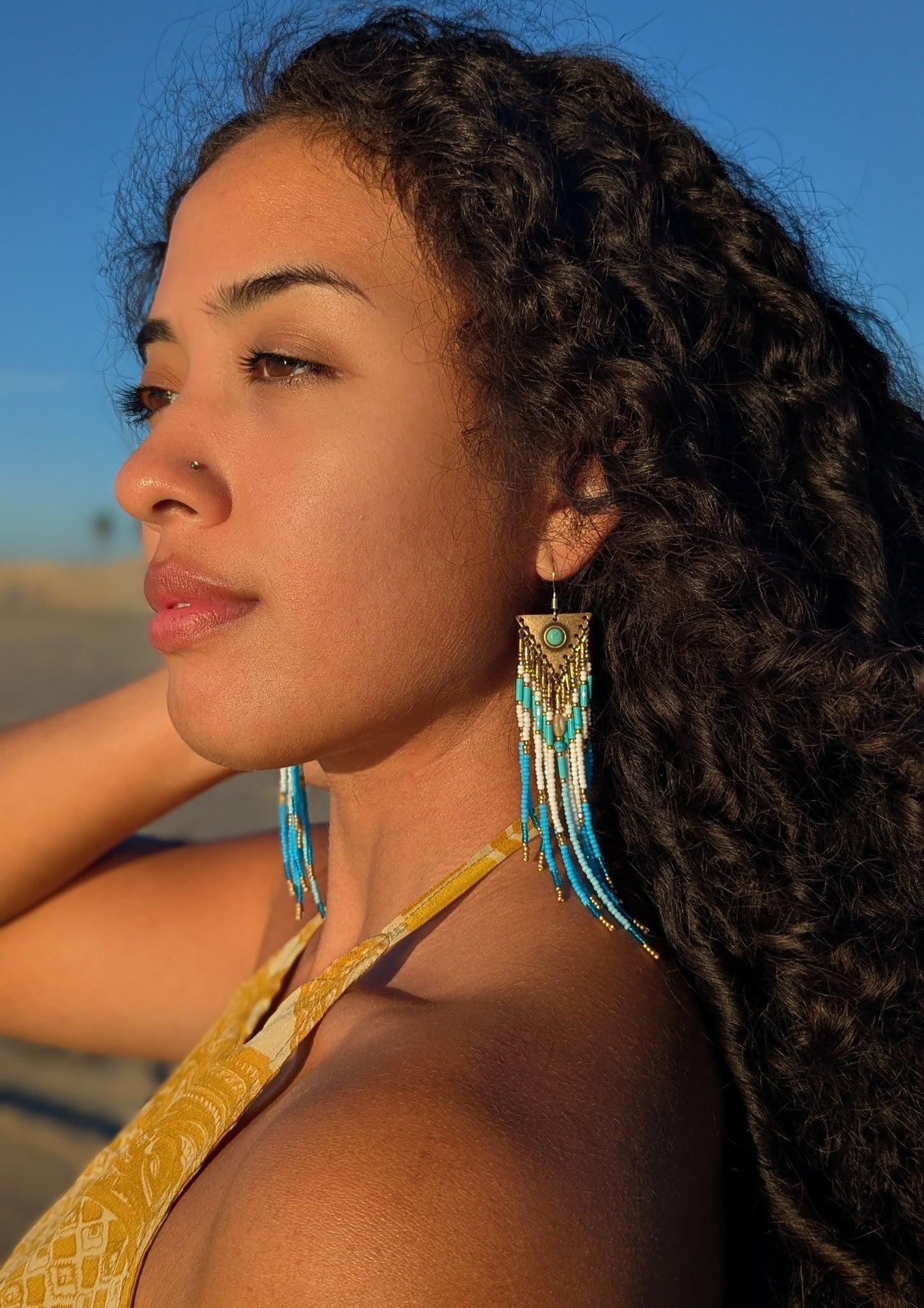 Rosario Laguna Azul Beaded Earrings