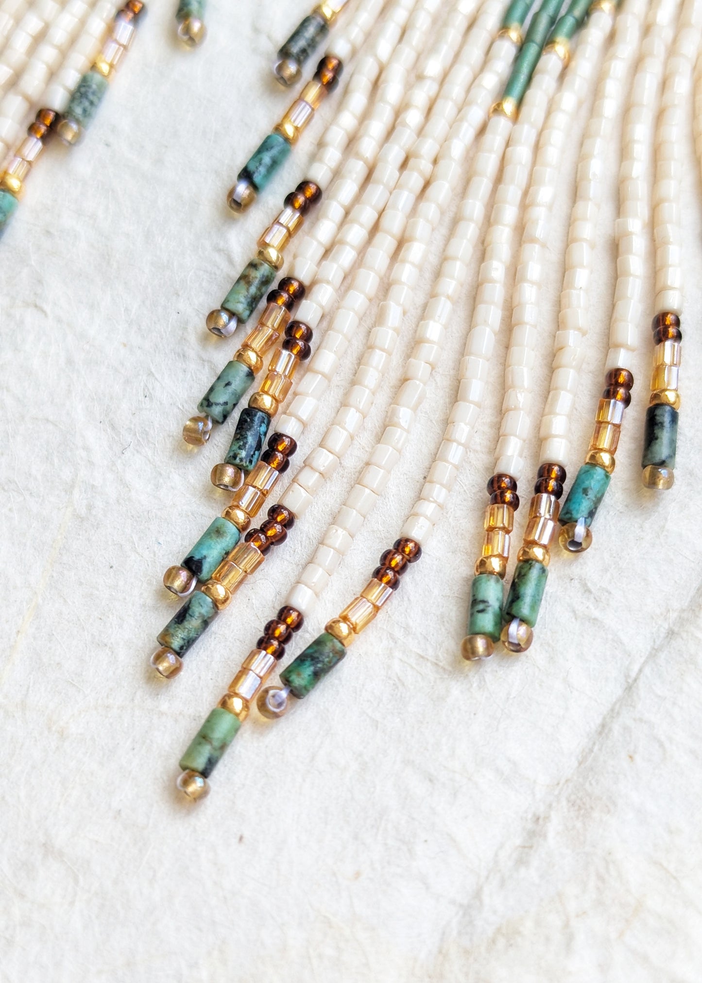 Lupe Sunstone Beaded Earrings