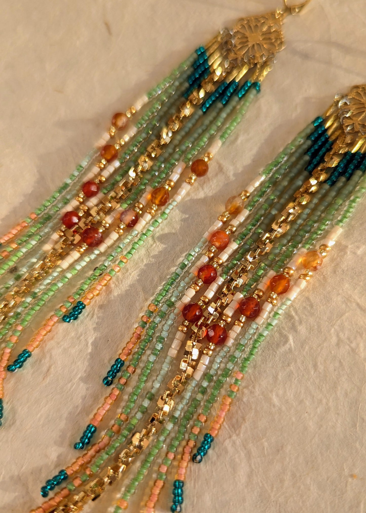 O'Keeffe Sage Green Beaded Earrings