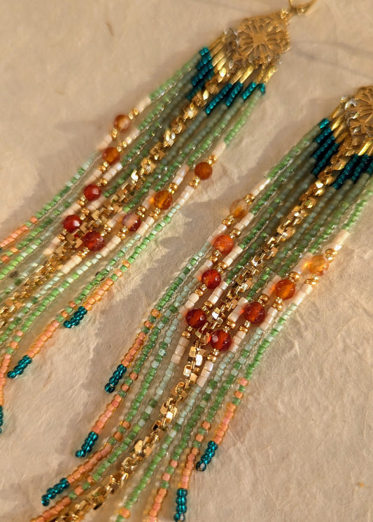 O'Keeffe Sage Green Beaded Earrings