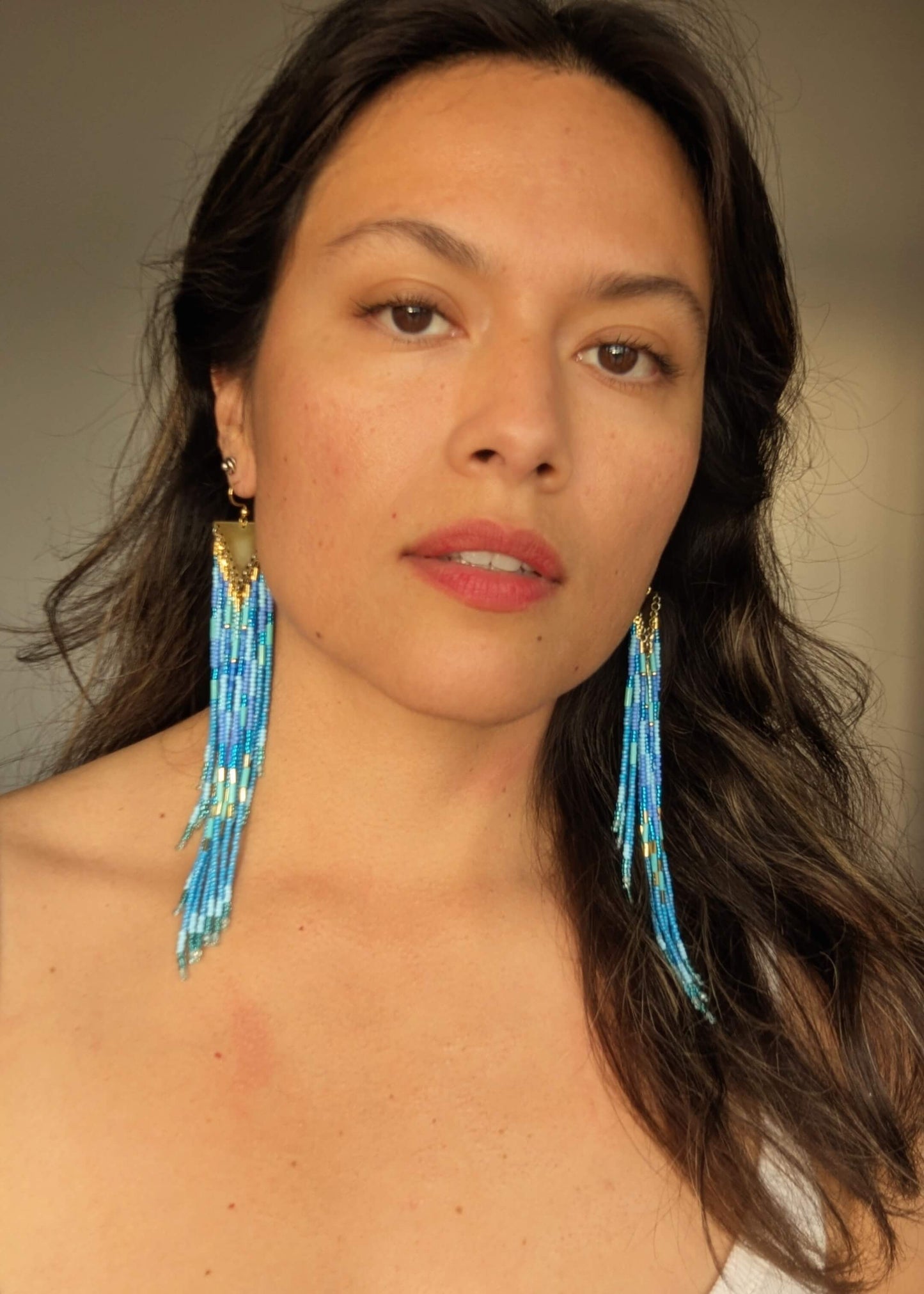 Zenobia Periwinkle Beaded Earrings
