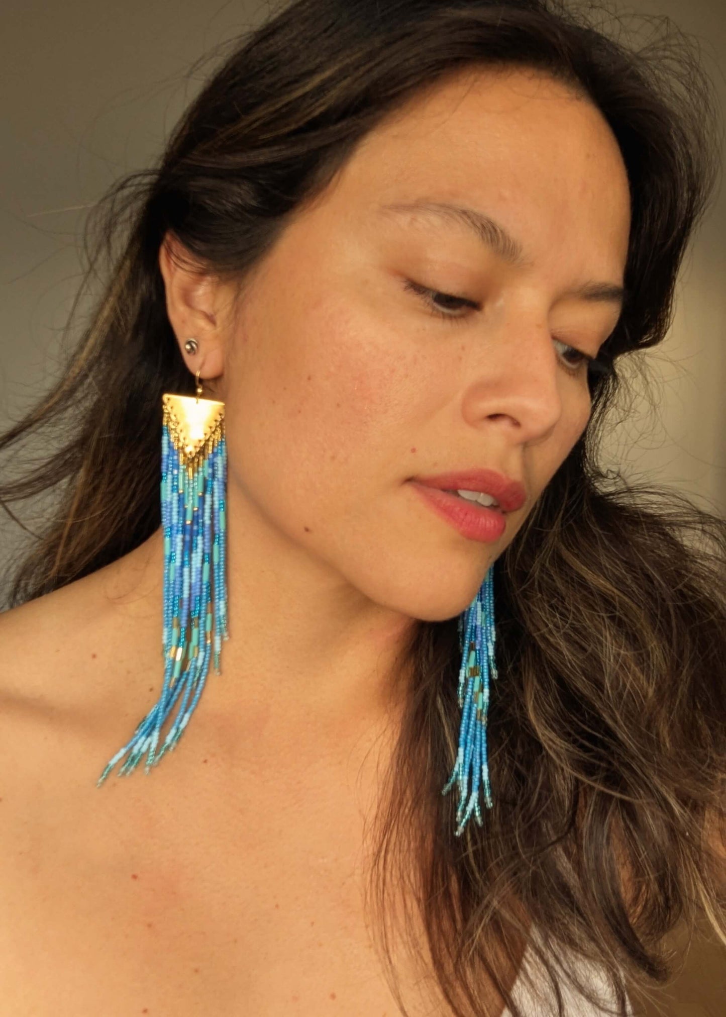 Zenobia Periwinkle Beaded Earrings