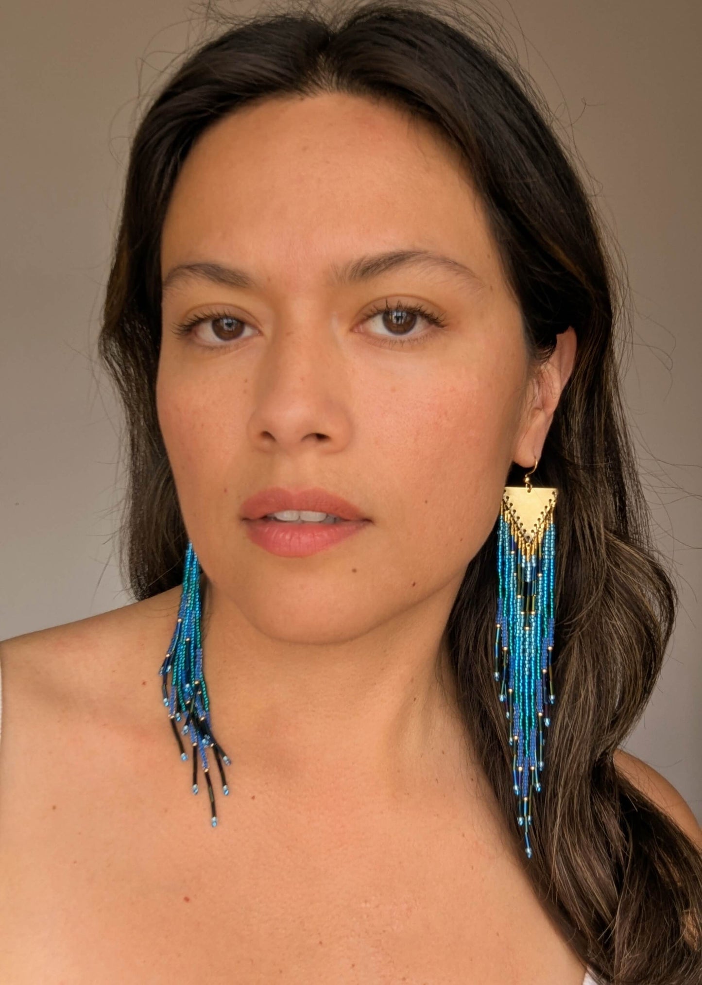 Butler Metallic Blue Beaded Earrings