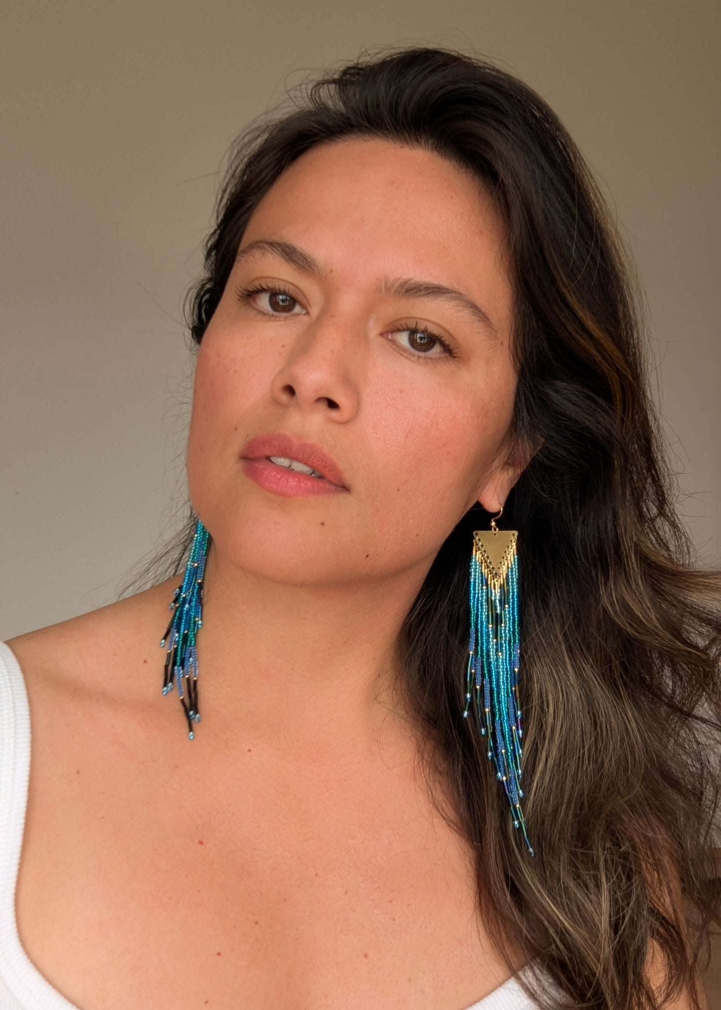 Butler Metallic Blue Beaded Earrings