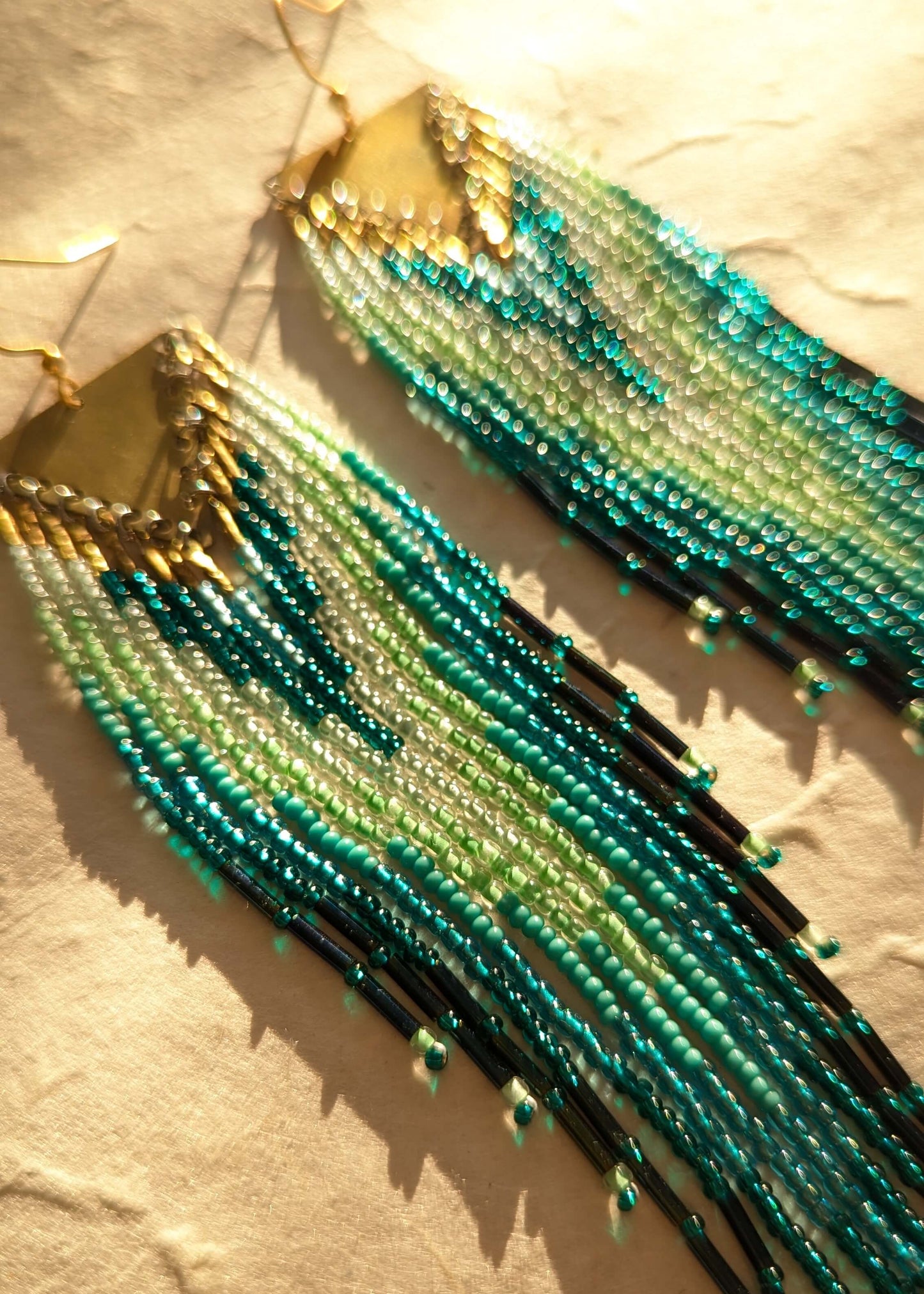 Ursula Mint Teal Beaded Earrings