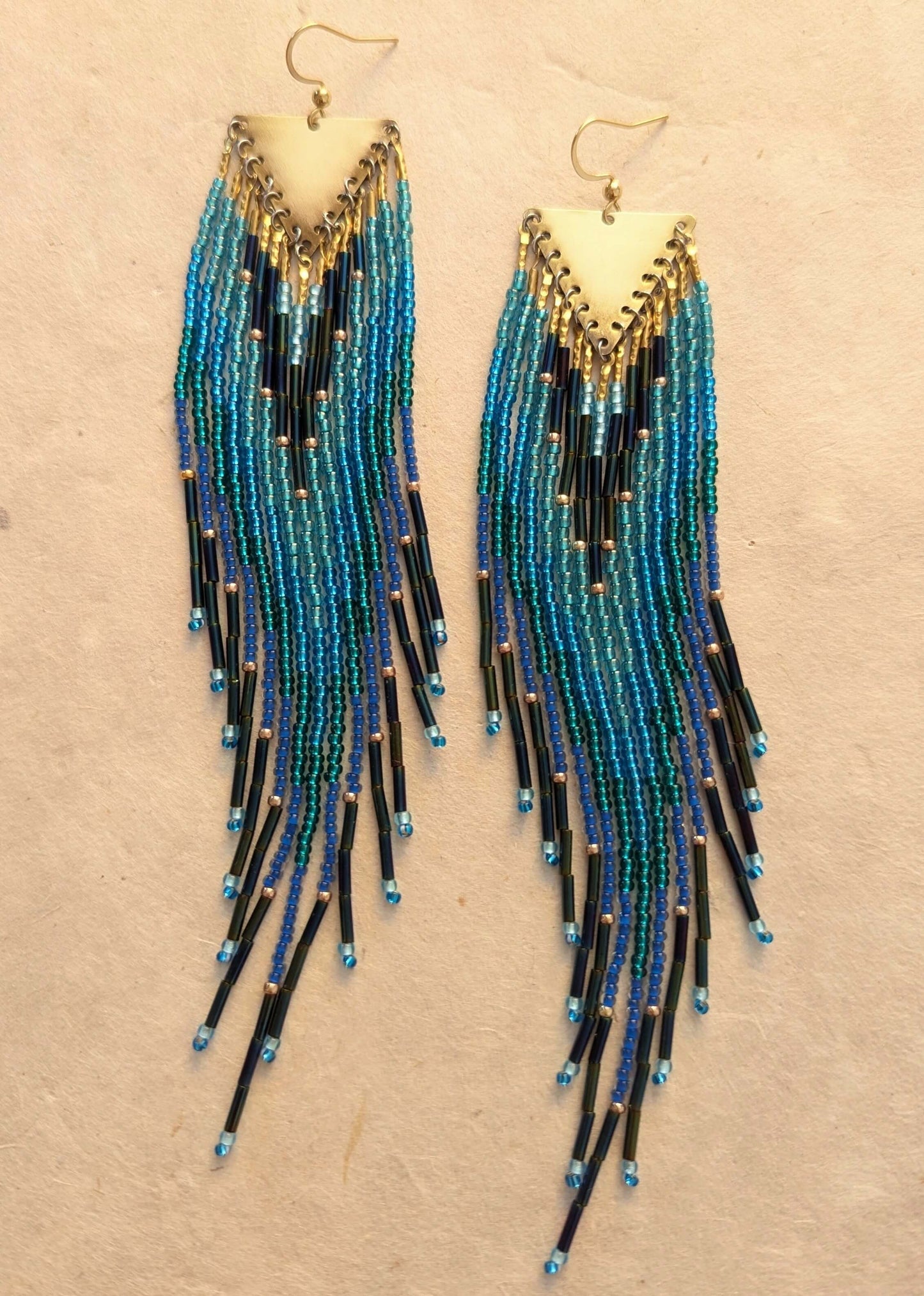 Butler Metallic Blue Beaded Earrings