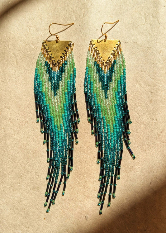 Ursula Mint Teal Beaded Earrings
