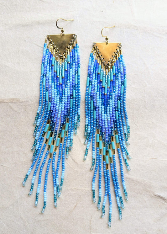Zenobia Periwinkle Beaded Earrings