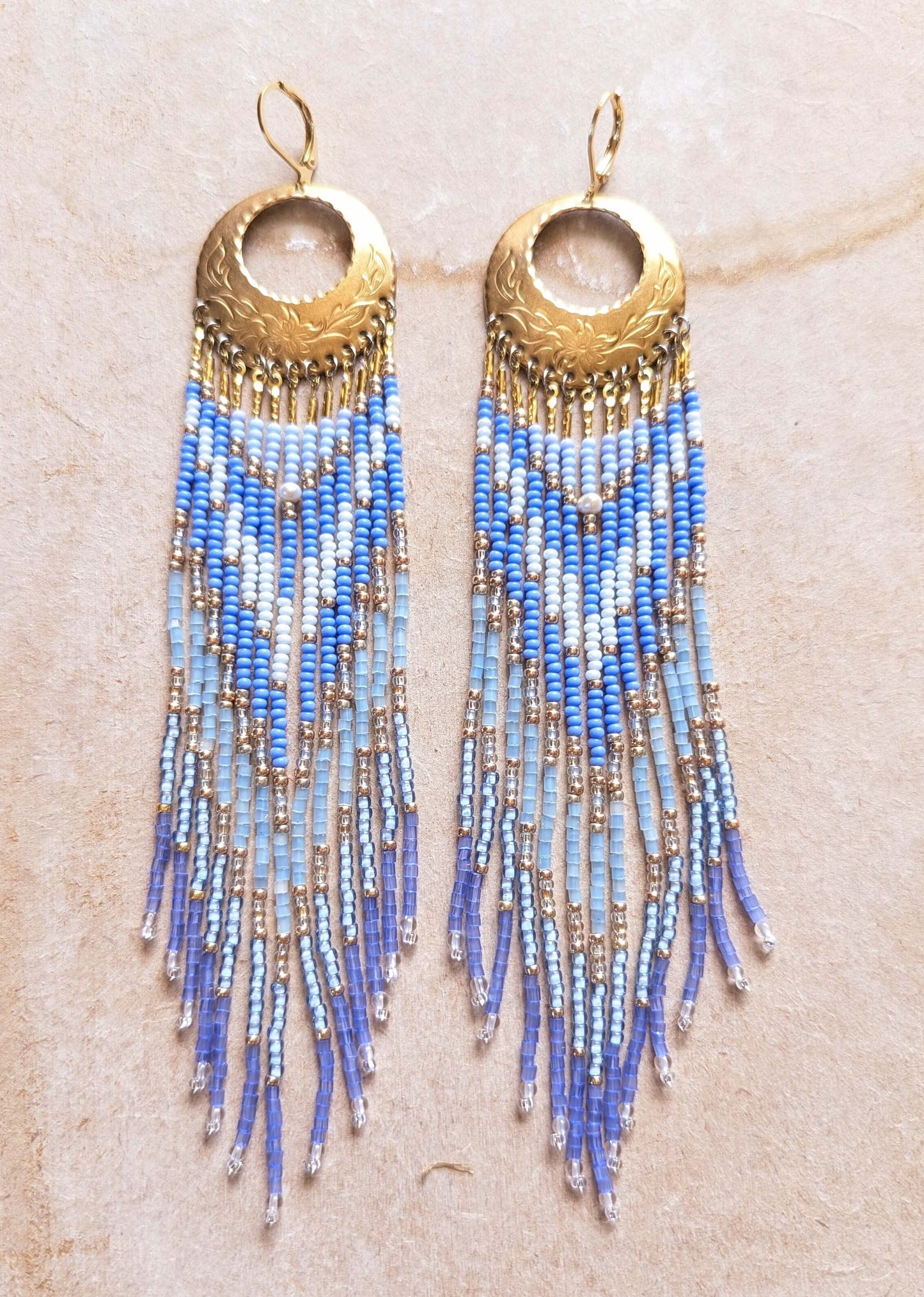 Penelope Periwinkle Beaded Earrings