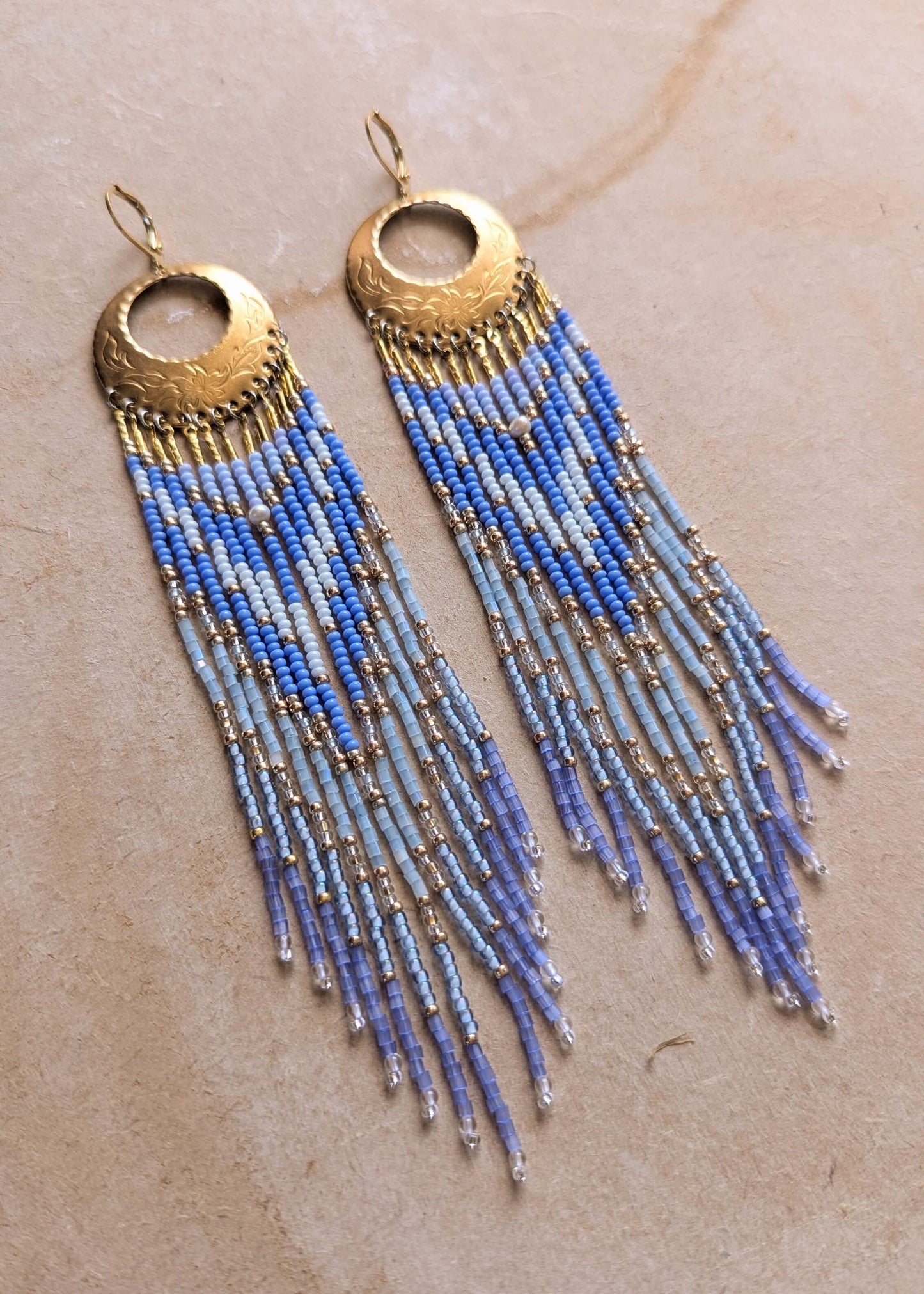 Penelope Periwinkle Beaded Earrings