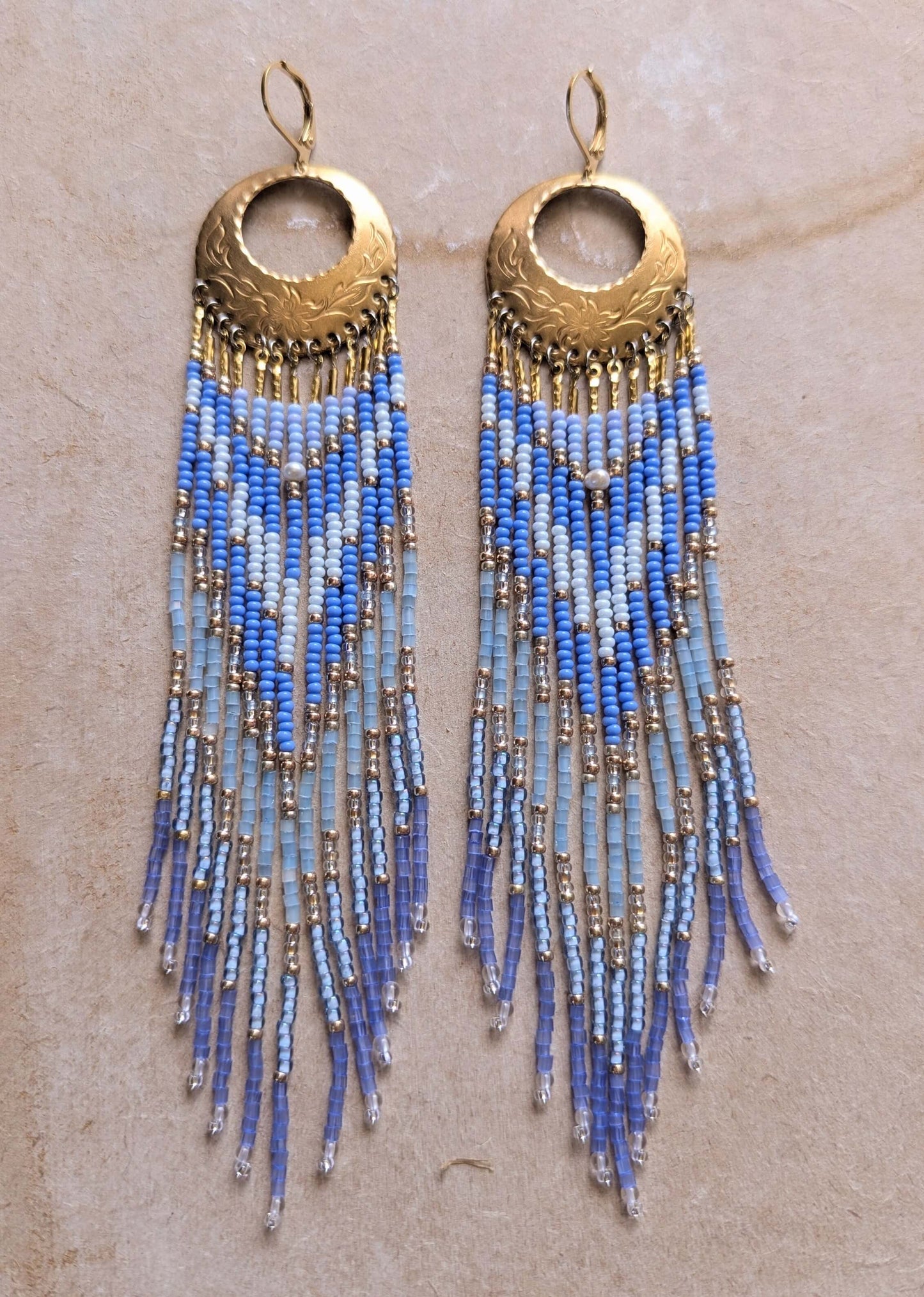 Penelope Periwinkle Beaded Earrings