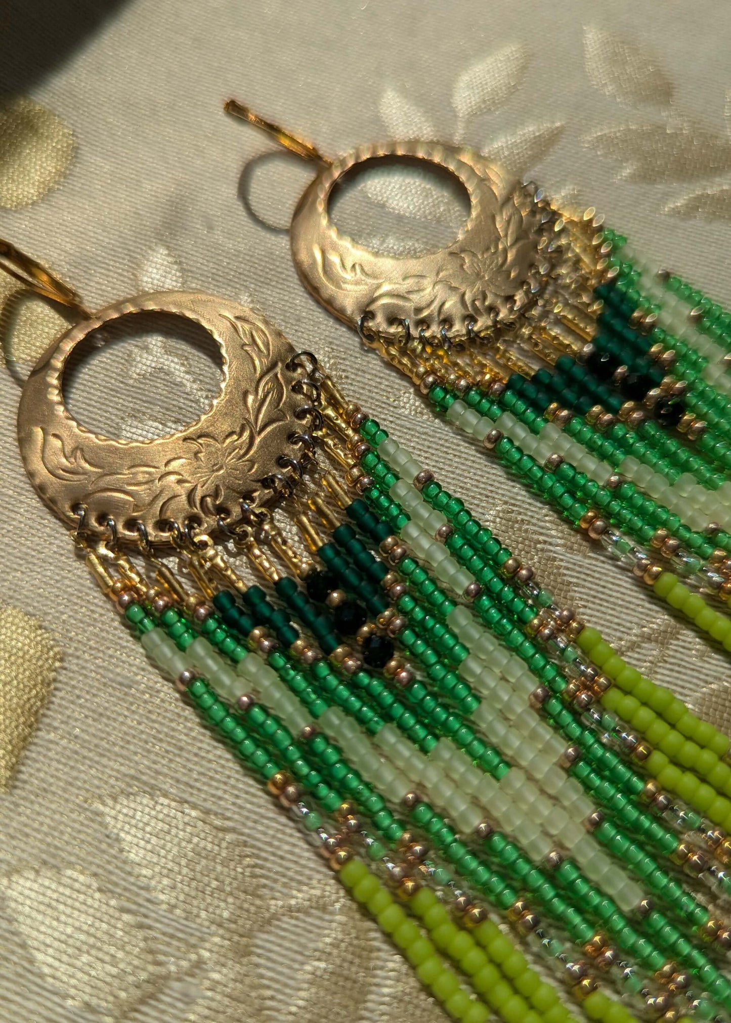 Artemis Green Apple Beaded Earrings
