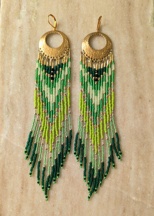 Artemis Green Apple Beaded Earrings
