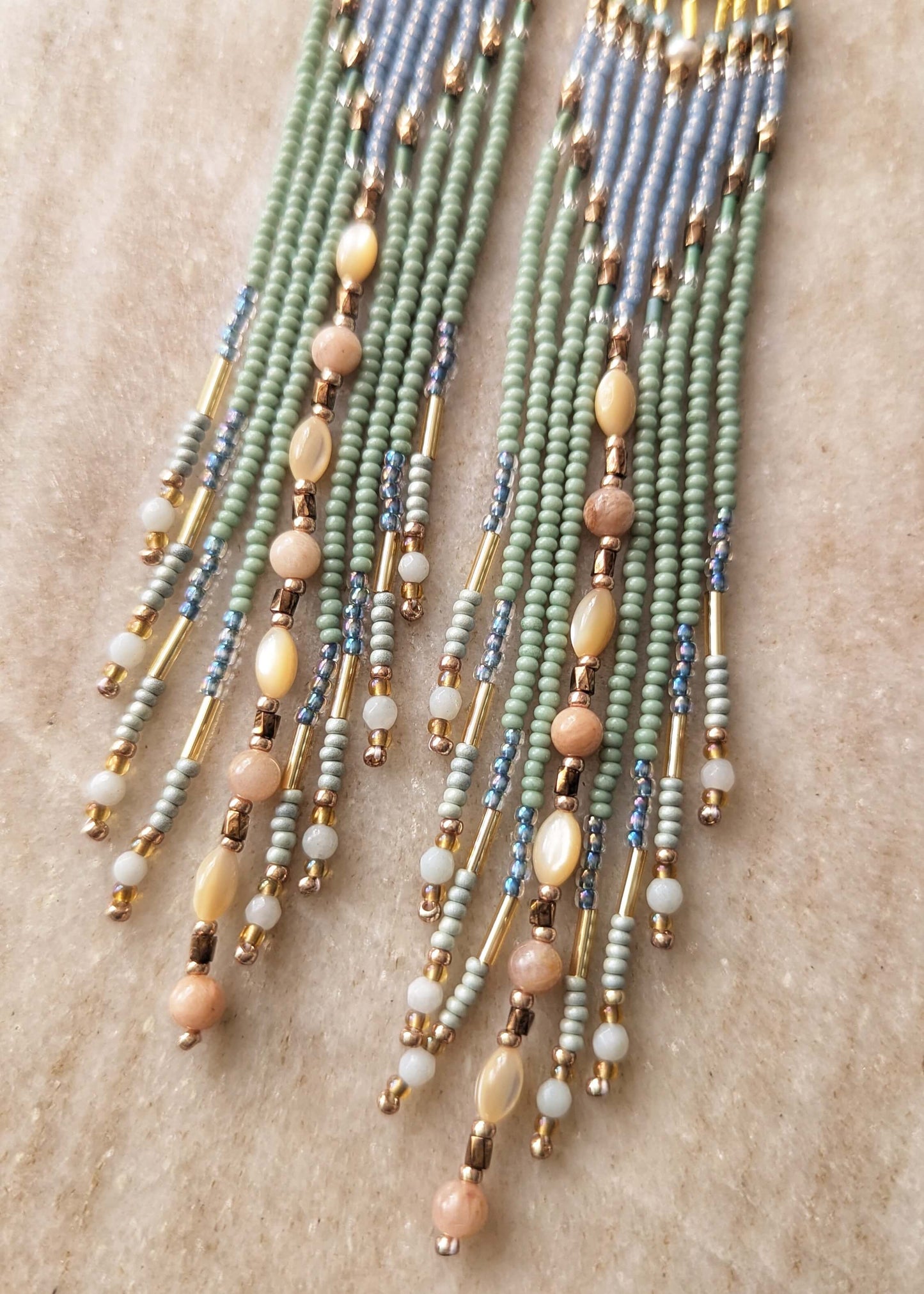 Circe Seafoam Beaded Earrings