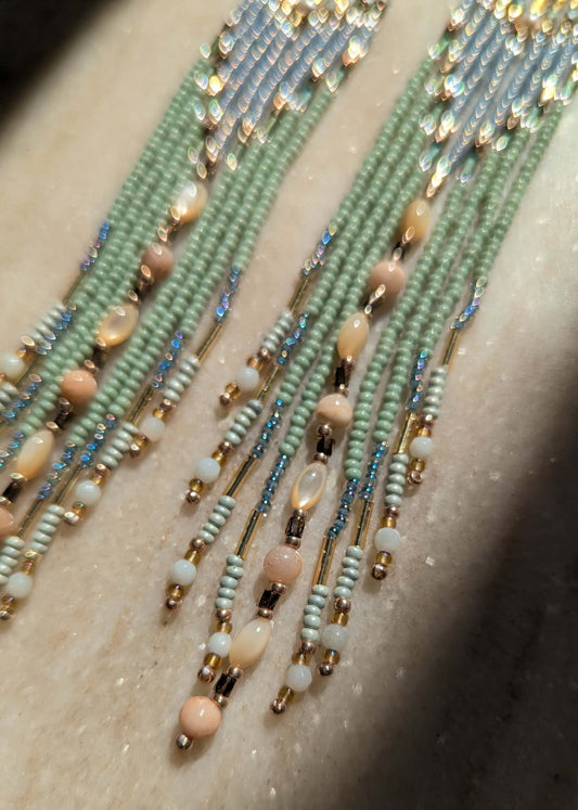 Circe Seafoam Beaded Earrings