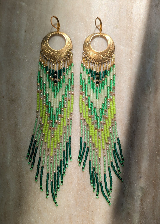 Artemis Green Apple Beaded Earrings
