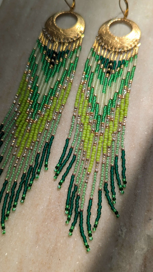 Artemis Green Apple Beaded Earrings
