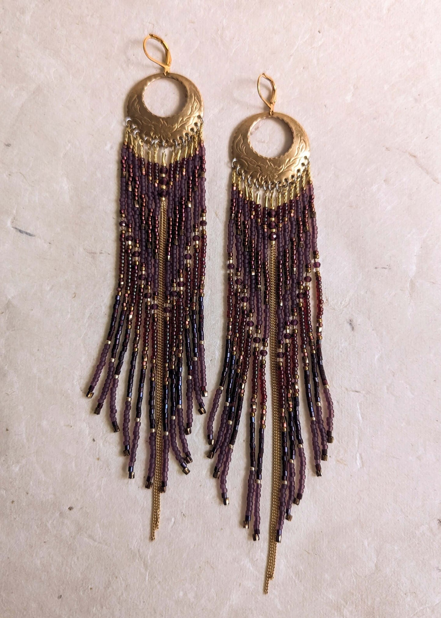Helen of Troy Tyrian Purple Beaded Earrings