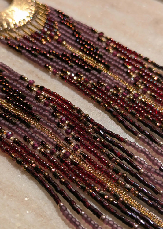 Helen of Troy Tyrian Purple Beaded Earrings